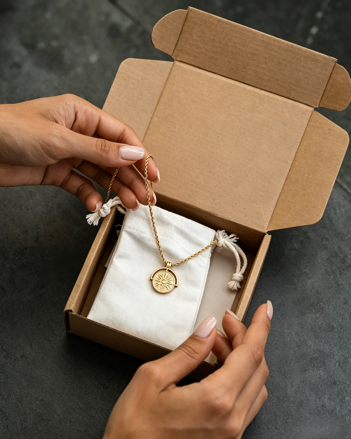 Vintage Sunburst Coin Pendant Necklace | Textured Gold Medallion with Rope Chain