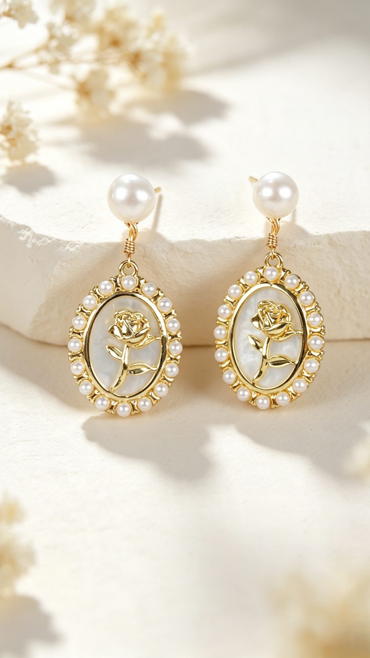 The Romantic Rose & Pearl Matching Set – Vintage Charm for Effortless Everyday Elegance