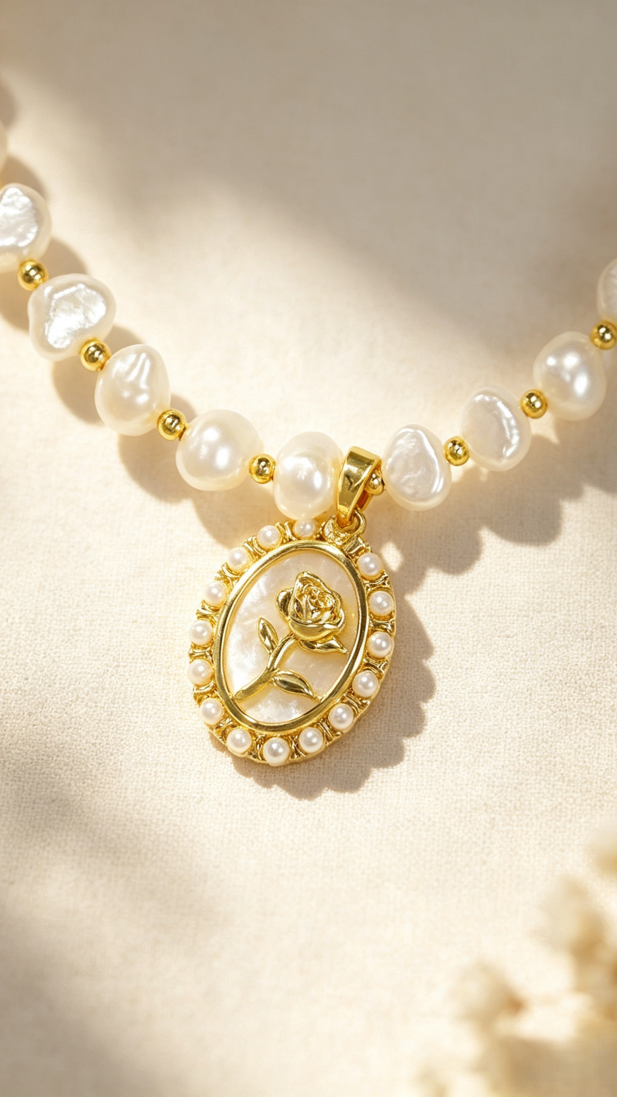 The Romantic Rose & Pearl Matching Set – Vintage Charm for Effortless Everyday Elegance